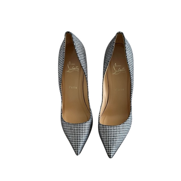 Christian Louboutin Pigalle 120 Pumps In Black & Silver Omicron - Picture 4 of 14